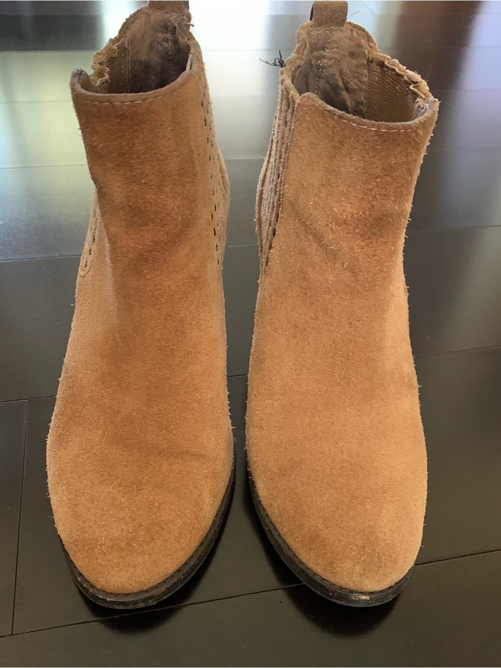 Antonio Melani Women's Suede Chelsea Ankle Boots in Tan